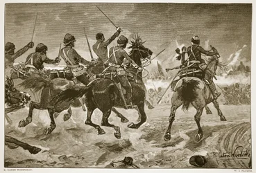 Mahsameh, scene in the Egyptian War of 1882, engraved by W.J. Palmer